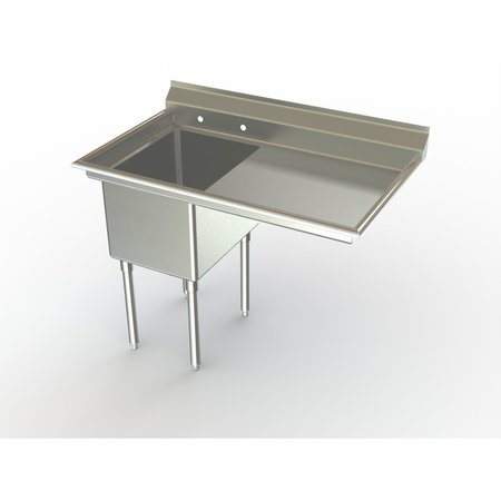 AERO MANUFACTURING Deluxe NSF Three Compartment Sink W/ 18" Rh Drainboard 3F1-2116-18R